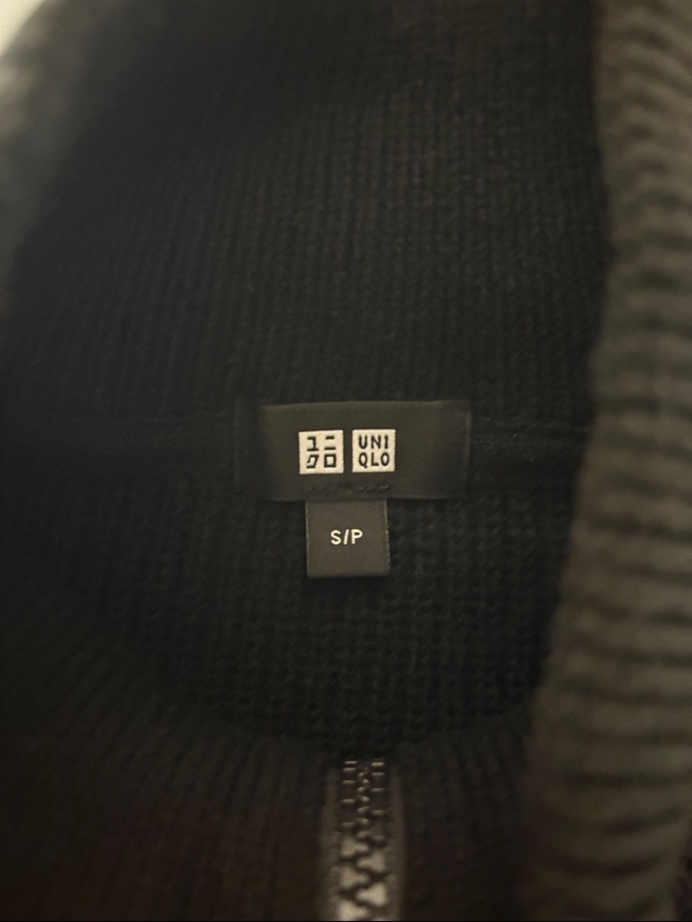 Uniqlo Black Knit Zip Up Sweater Small NWOT - Picture 2 of 6